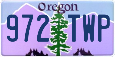 OR license plate 972TWP