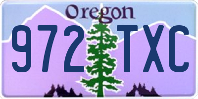 OR license plate 972TXC