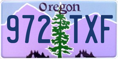 OR license plate 972TXF