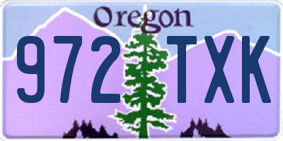 OR license plate 972TXK