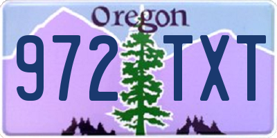 OR license plate 972TXT