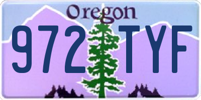 OR license plate 972TYF