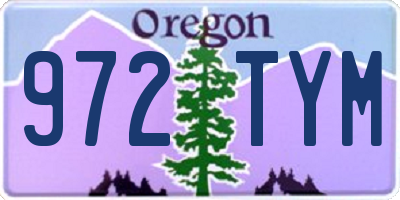 OR license plate 972TYM