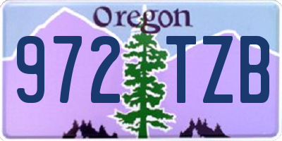 OR license plate 972TZB