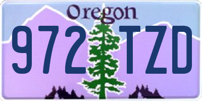 OR license plate 972TZD