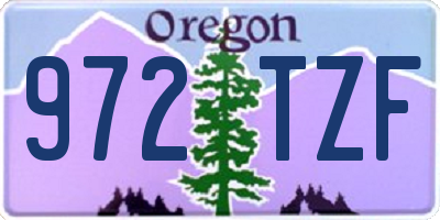 OR license plate 972TZF