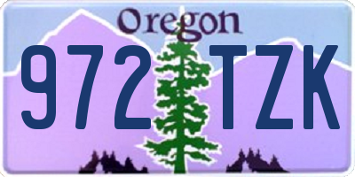 OR license plate 972TZK