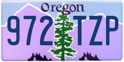 OR license plate 972TZP