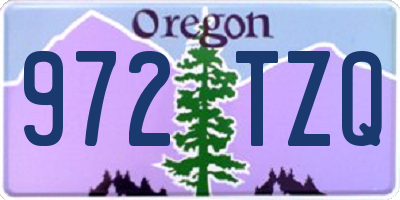 OR license plate 972TZQ