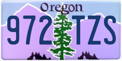 OR license plate 972TZS
