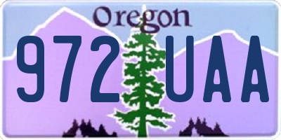 OR license plate 972UAA