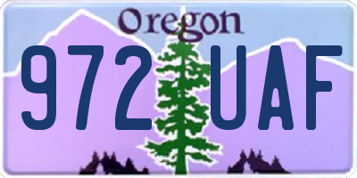 OR license plate 972UAF