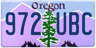 OR license plate 972UBC