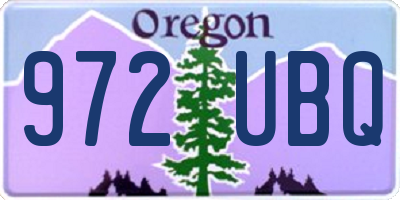 OR license plate 972UBQ