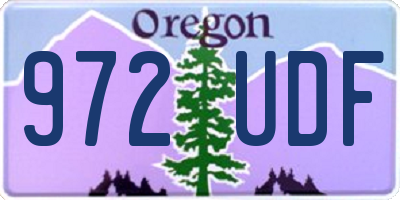 OR license plate 972UDF
