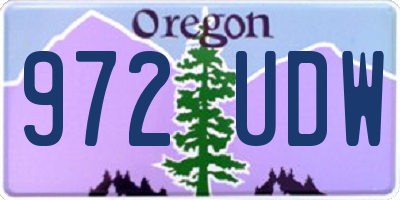 OR license plate 972UDW
