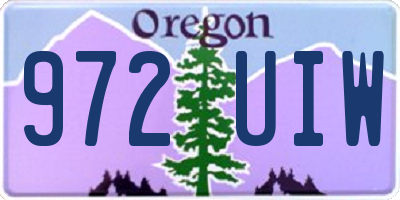 OR license plate 972UIW