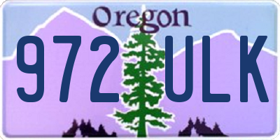 OR license plate 972ULK