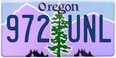 OR license plate 972UNL