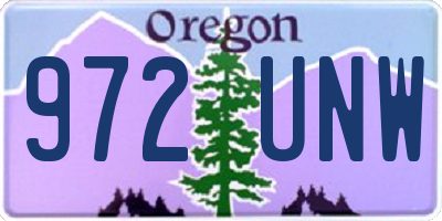 OR license plate 972UNW