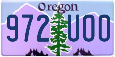 OR license plate 972UOO