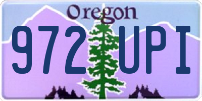 OR license plate 972UPI