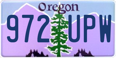 OR license plate 972UPW