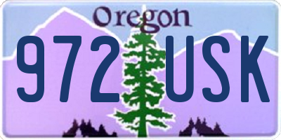 OR license plate 972USK