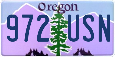 OR license plate 972USN