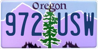 OR license plate 972USW
