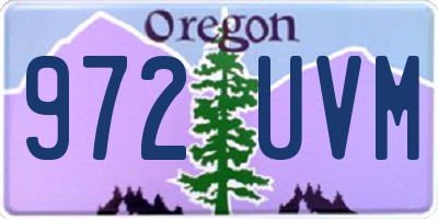 OR license plate 972UVM