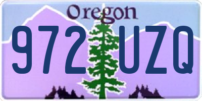 OR license plate 972UZQ