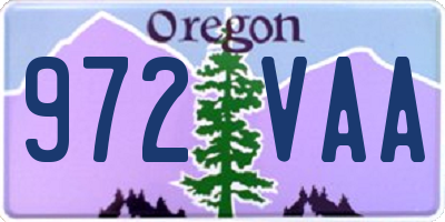 OR license plate 972VAA