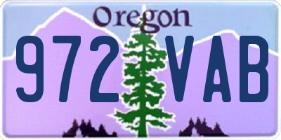 OR license plate 972VAB