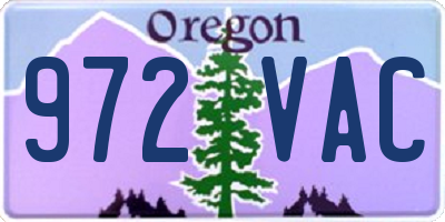 OR license plate 972VAC