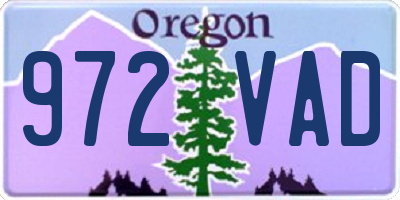 OR license plate 972VAD