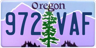 OR license plate 972VAF