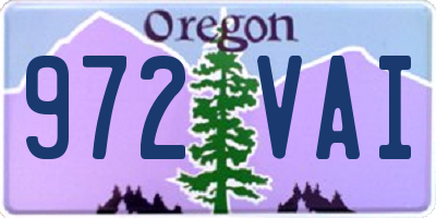 OR license plate 972VAI