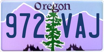 OR license plate 972VAJ