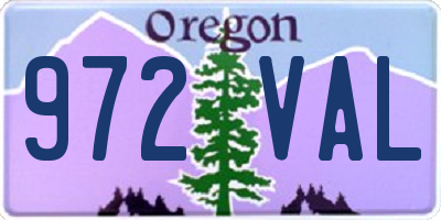 OR license plate 972VAL