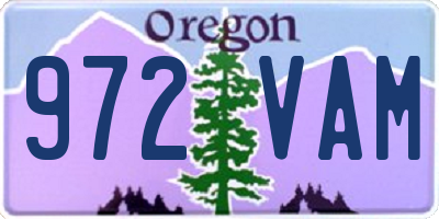 OR license plate 972VAM