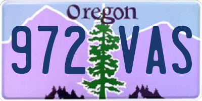 OR license plate 972VAS