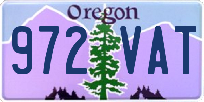 OR license plate 972VAT