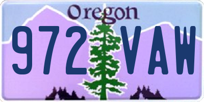 OR license plate 972VAW
