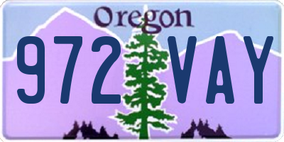 OR license plate 972VAY