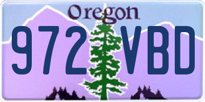 OR license plate 972VBD