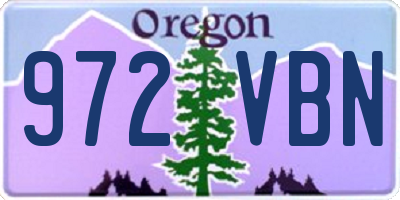 OR license plate 972VBN