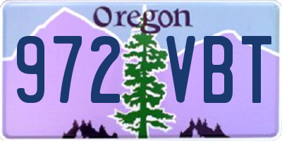 OR license plate 972VBT