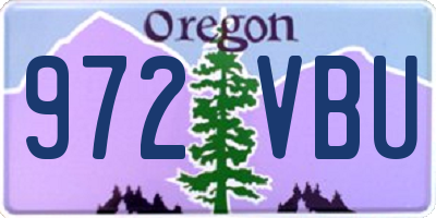 OR license plate 972VBU