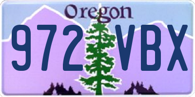 OR license plate 972VBX